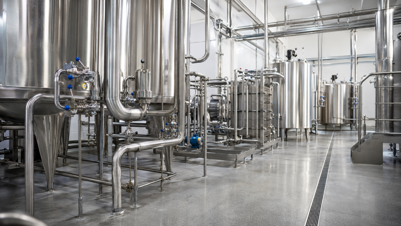 Food-grade stainless process piping